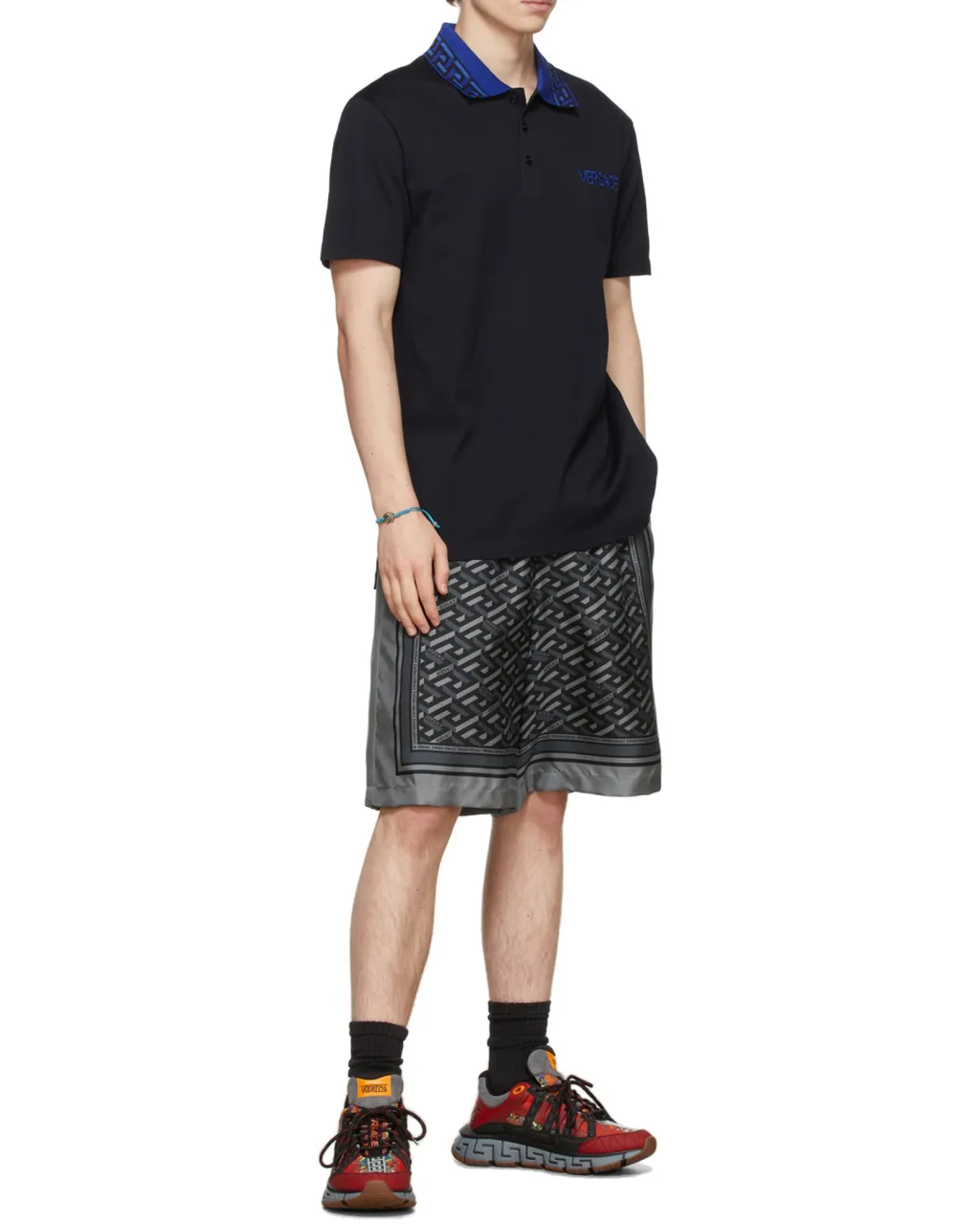Intarsia Logo Short-Sleeved Polo Shirt