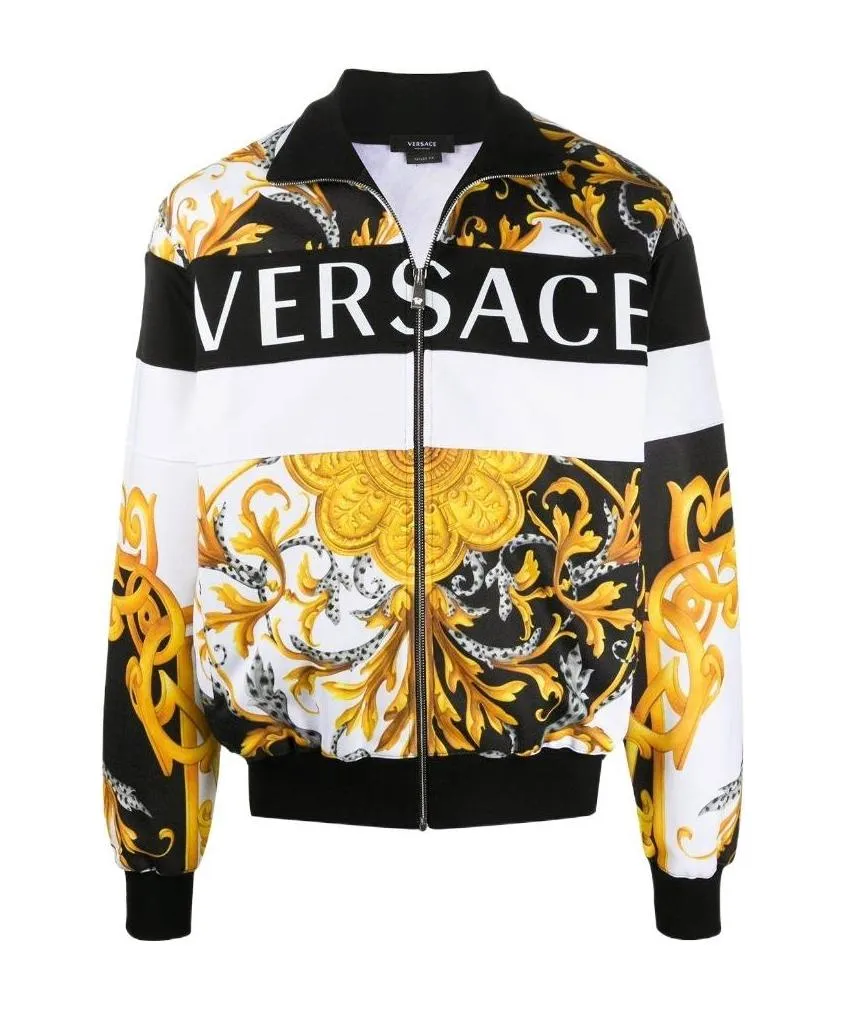 Iconic Print Zip-Up Logo Jacket