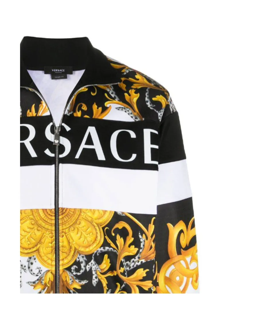Iconic Print Zip-Up Logo Jacket