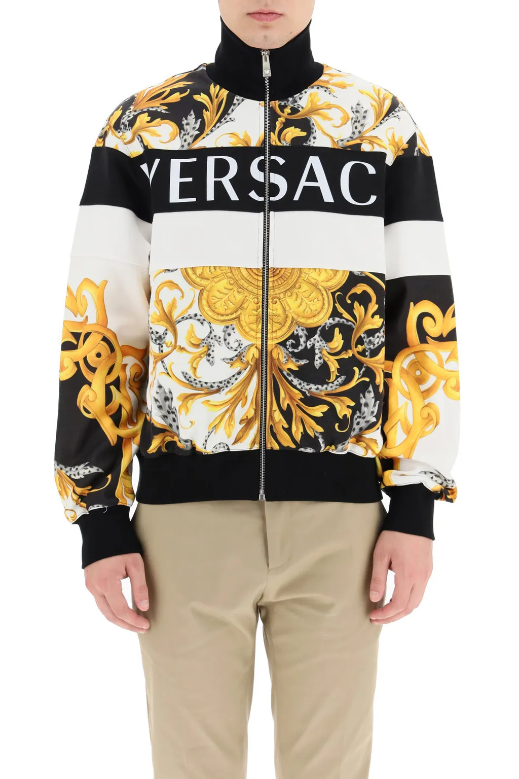 Iconic Print Zip-Up Logo Jacket