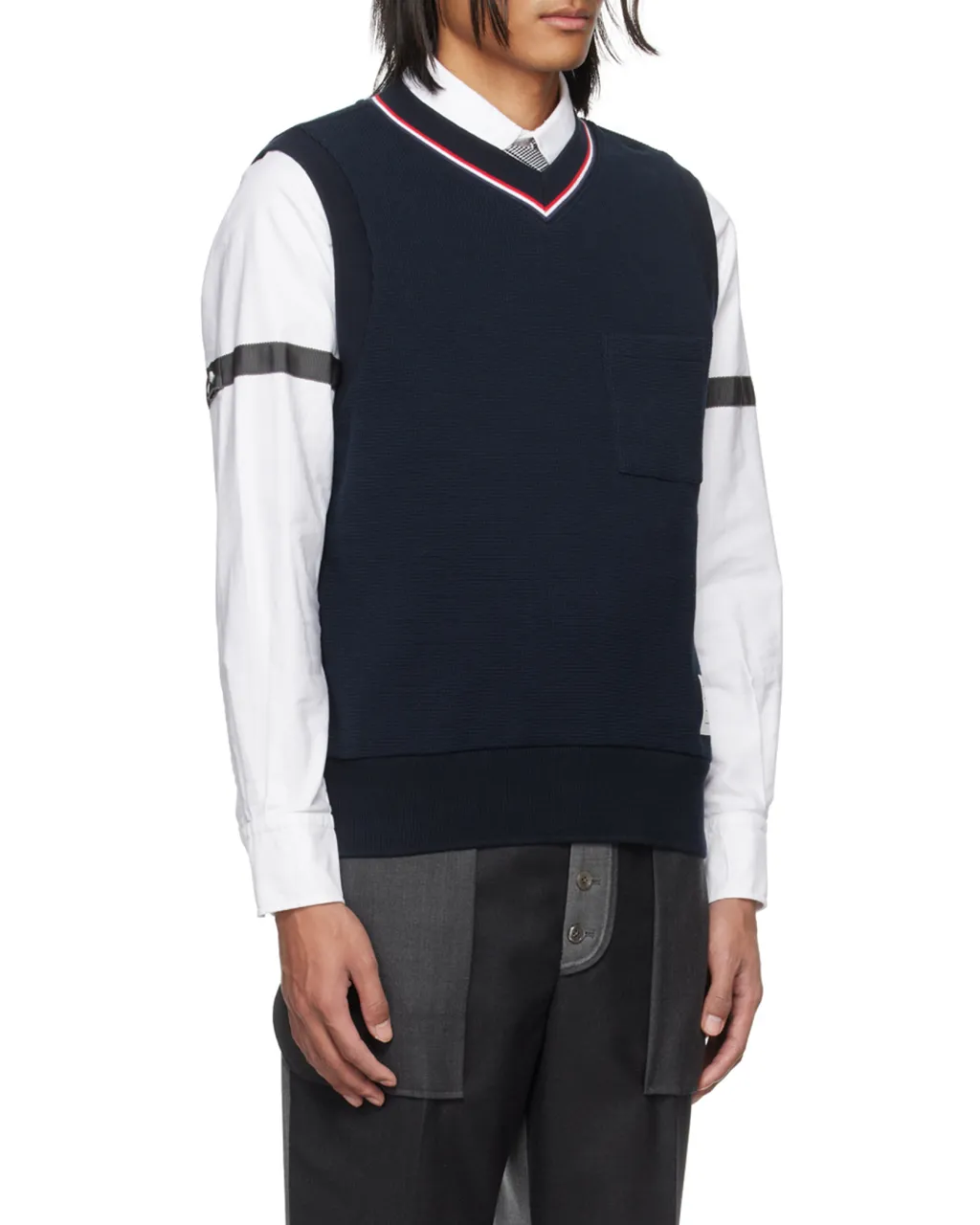 Logo-Patch Ribbed Sleeveless Jumper