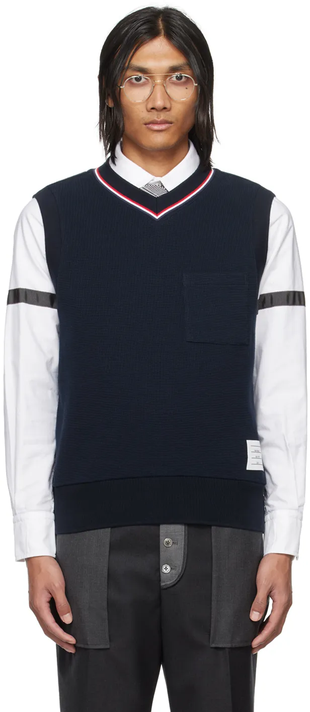 Logo-Patch Ribbed Sleeveless Jumper