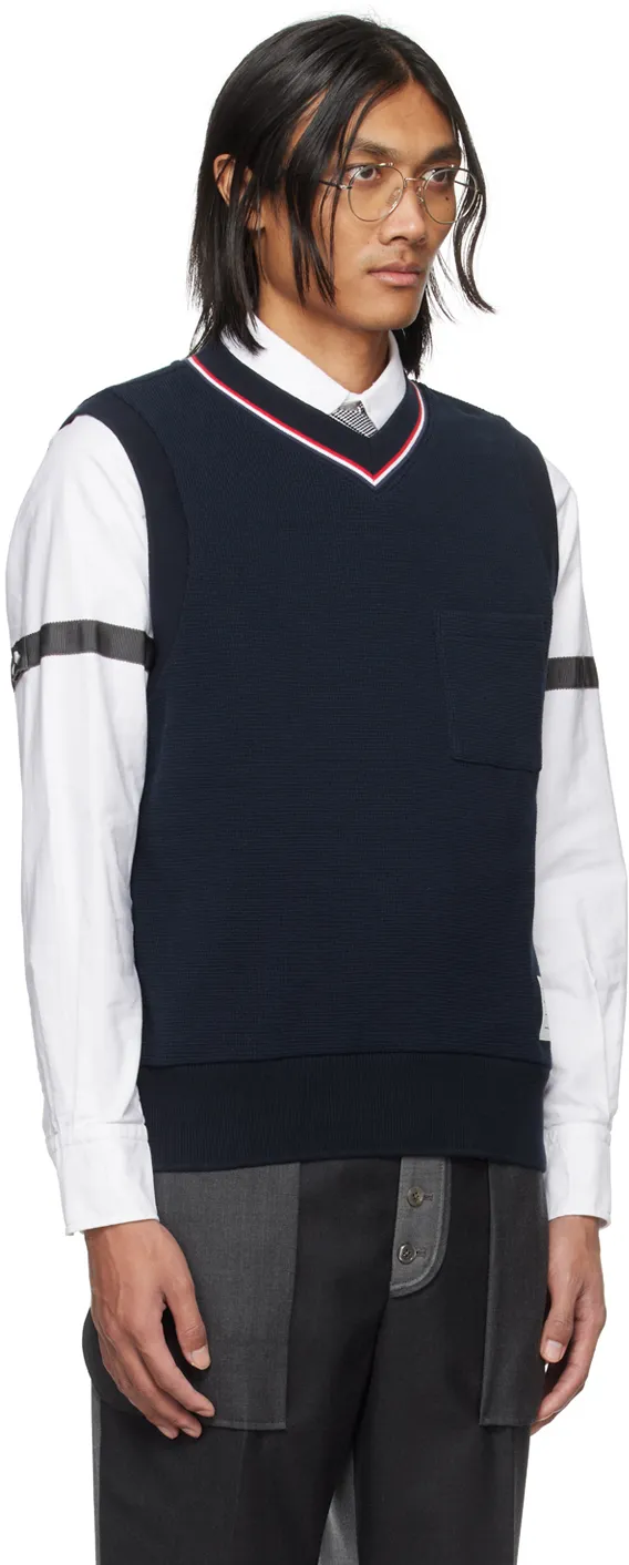 Logo-Patch Ribbed Sleeveless Jumper