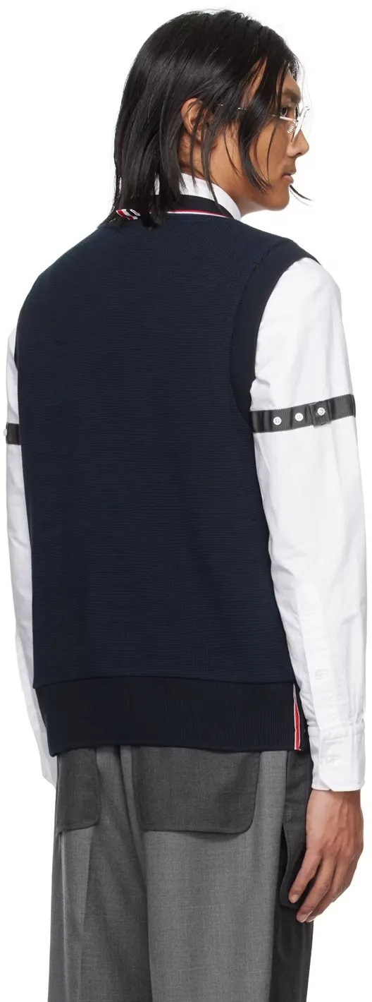 Logo-Patch Ribbed Sleeveless Jumper