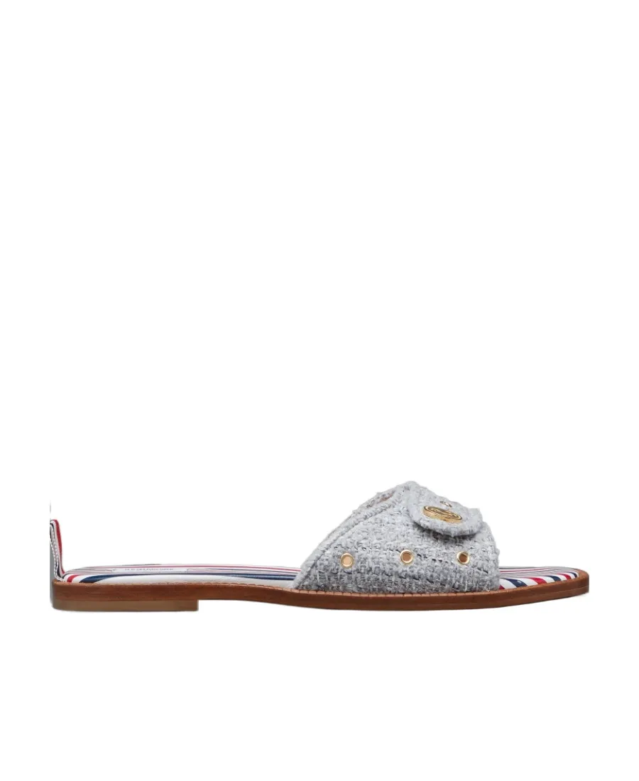 Tweed Slip-On Sandals