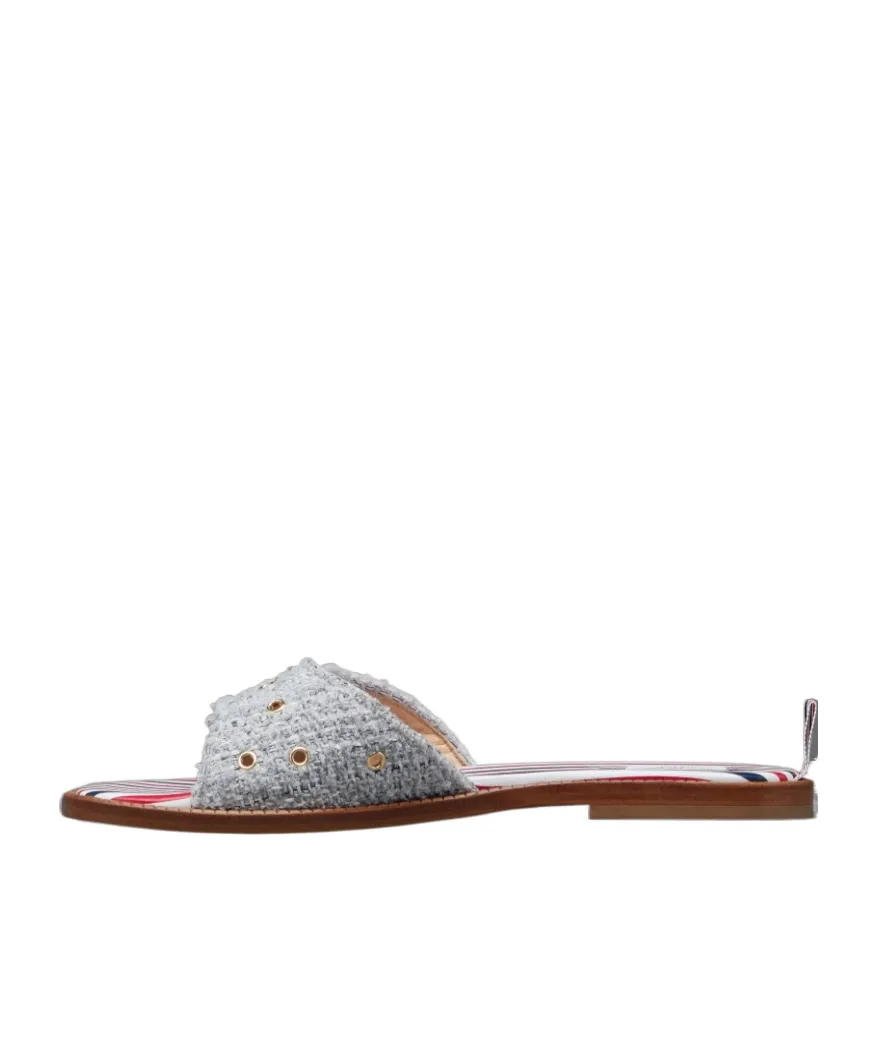 Tweed Slip-On Sandals