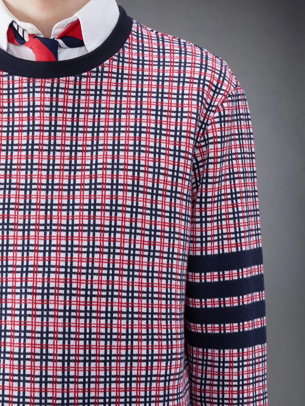 Check Jacquard 4-Bar Sweatshirt