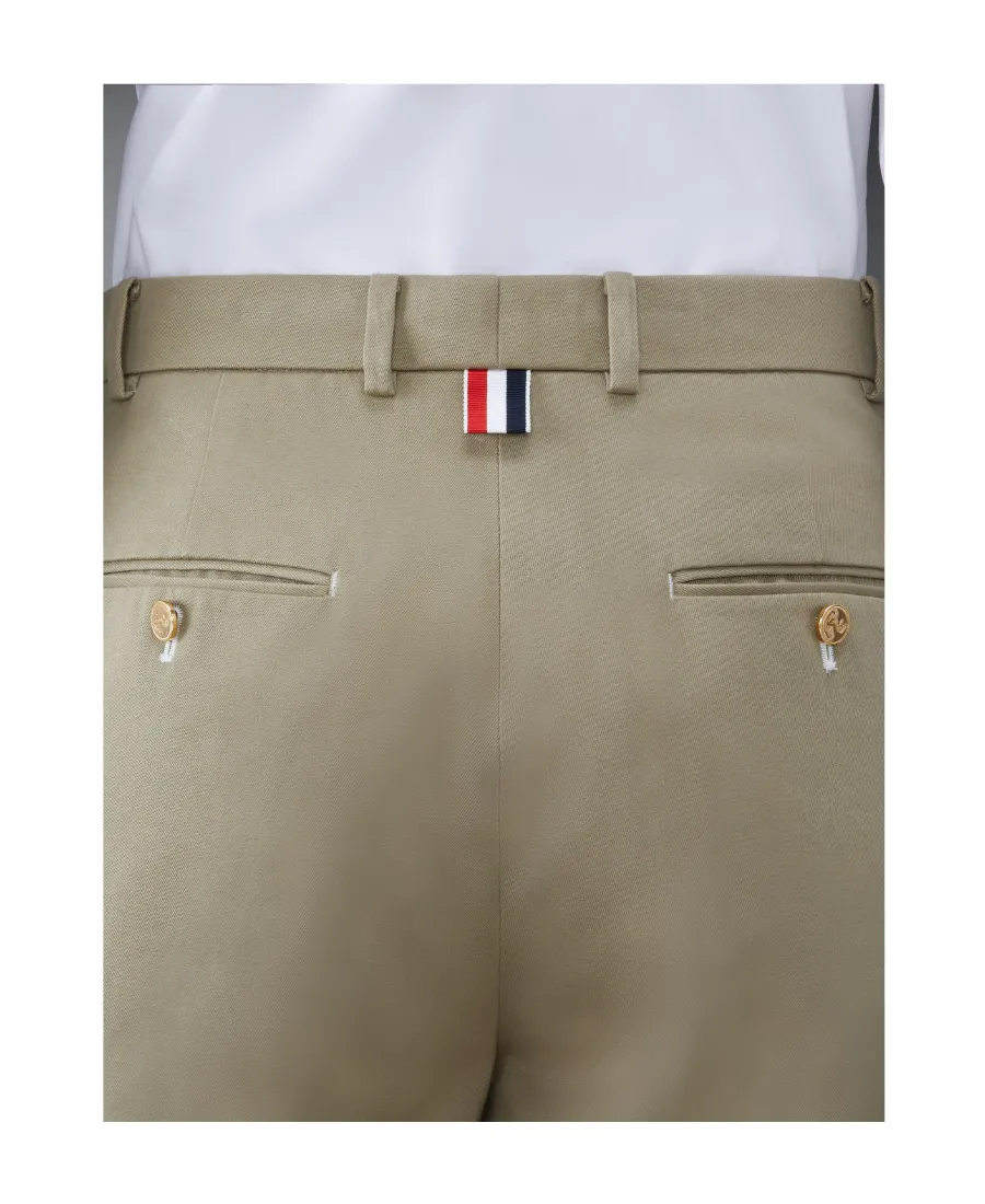 Pleated Cropped Cotton Trousers