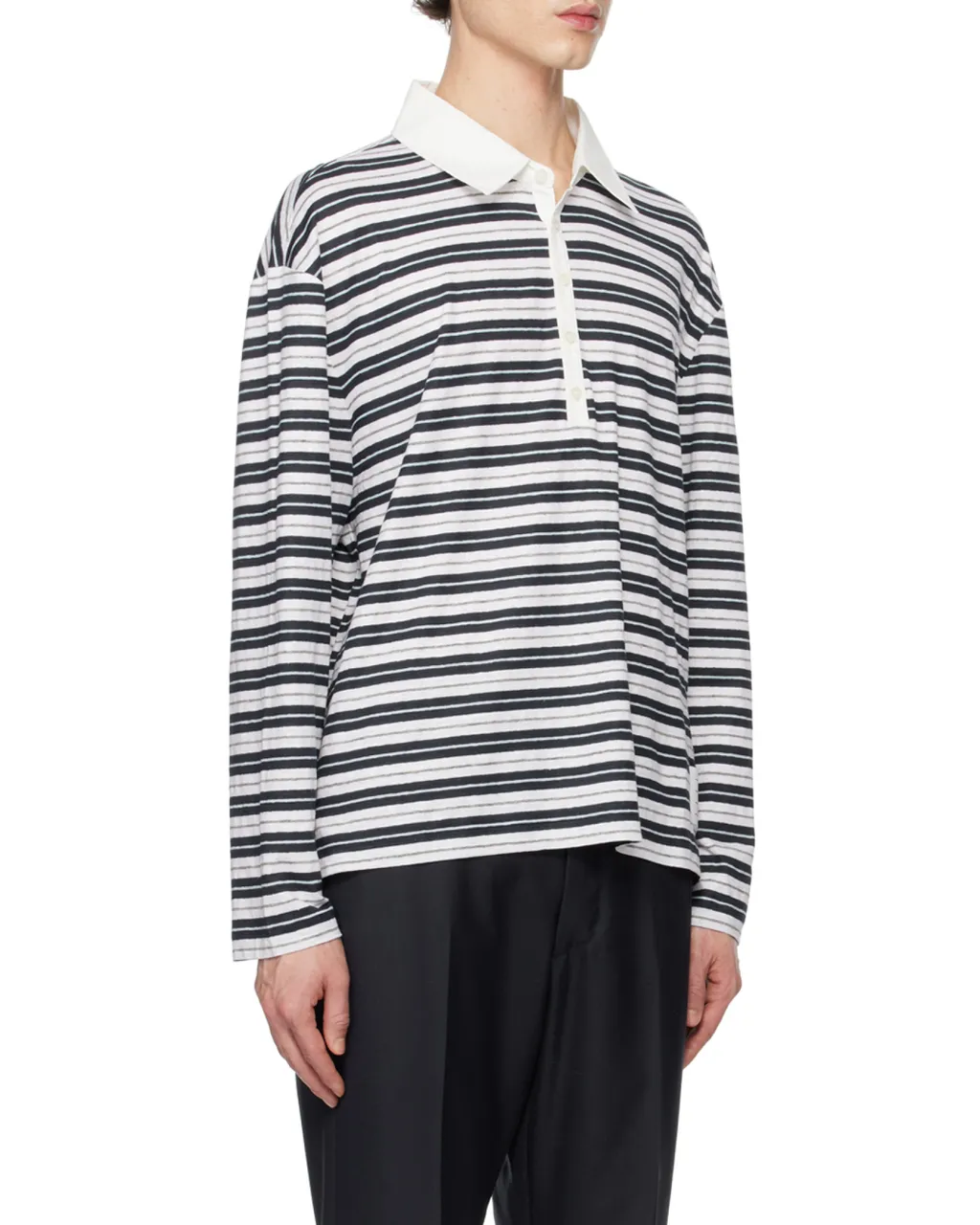 Logo Patch Long-Sleeved Polo Shirt