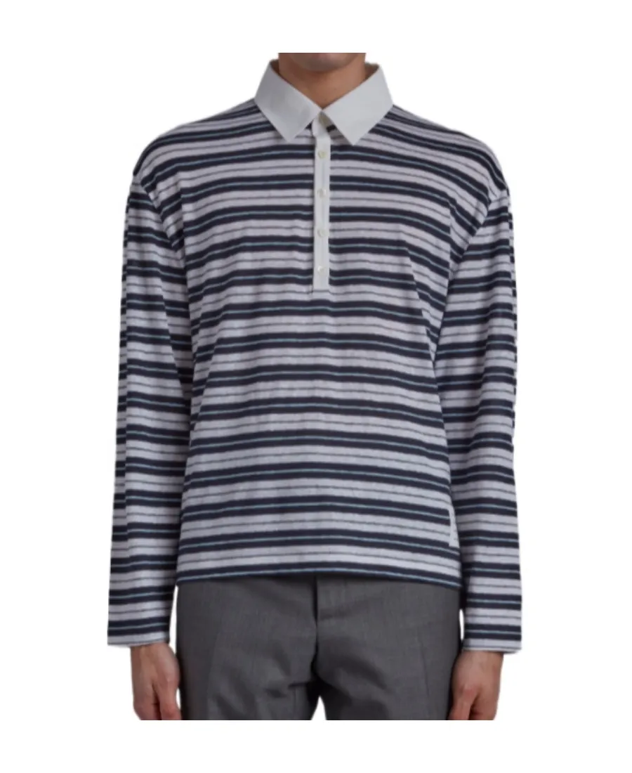 Logo Patch Long-Sleeved Polo Shirt