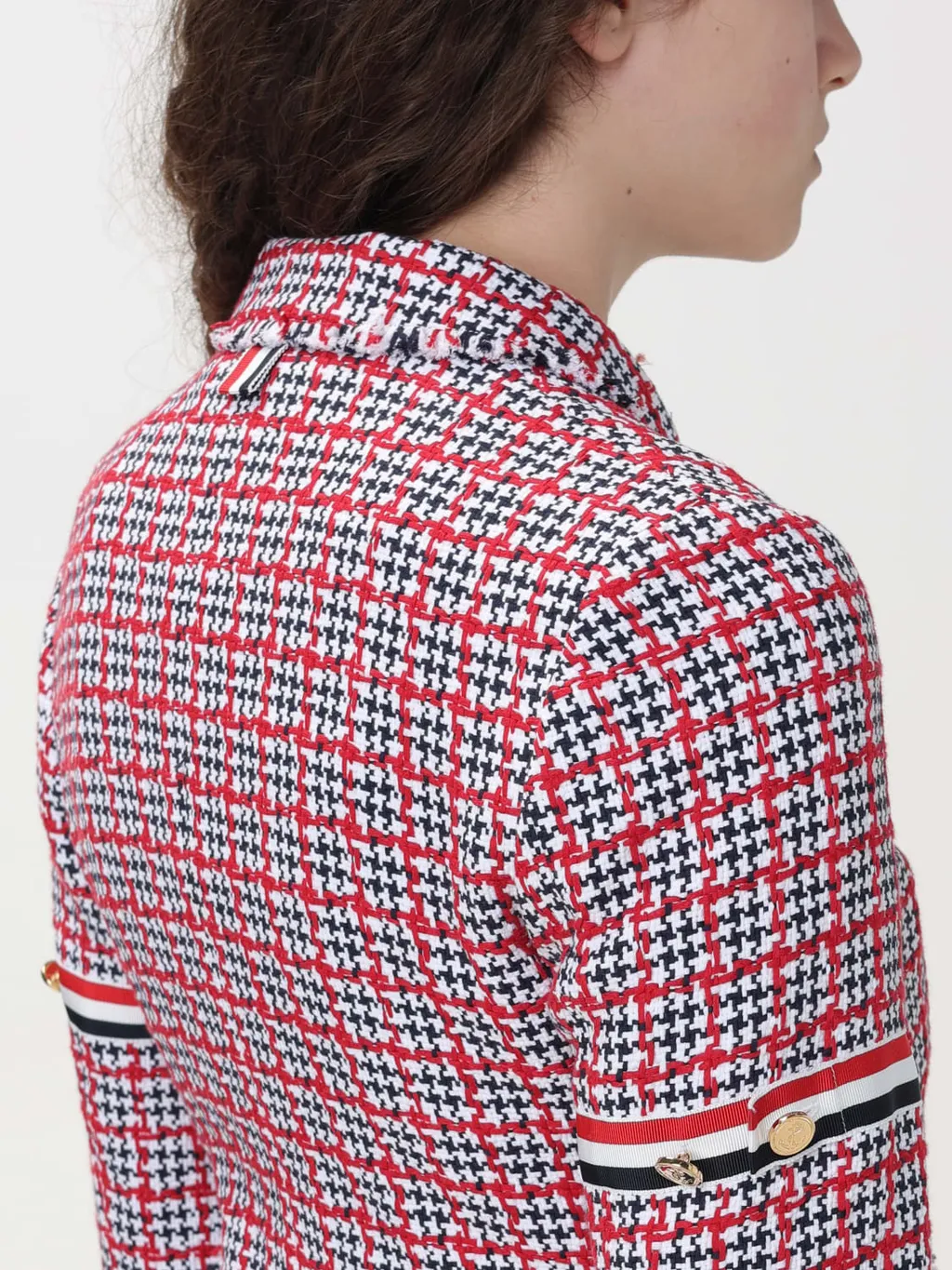 Checked Single-Breasted Tweed Jacket
