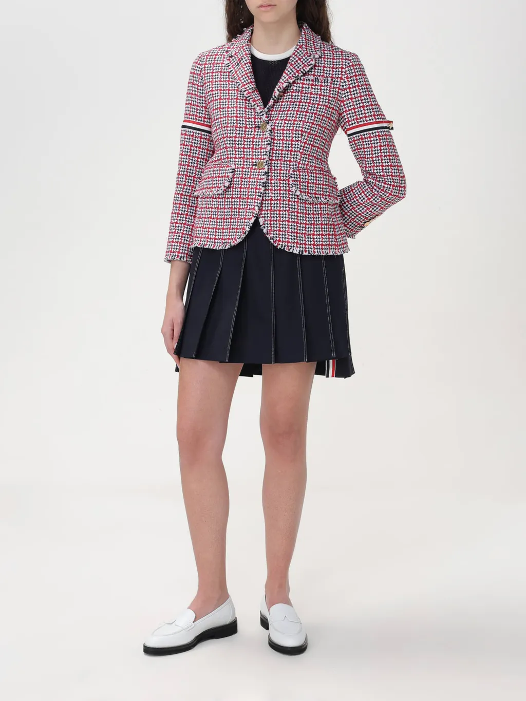 Checked Single-Breasted Tweed Jacket