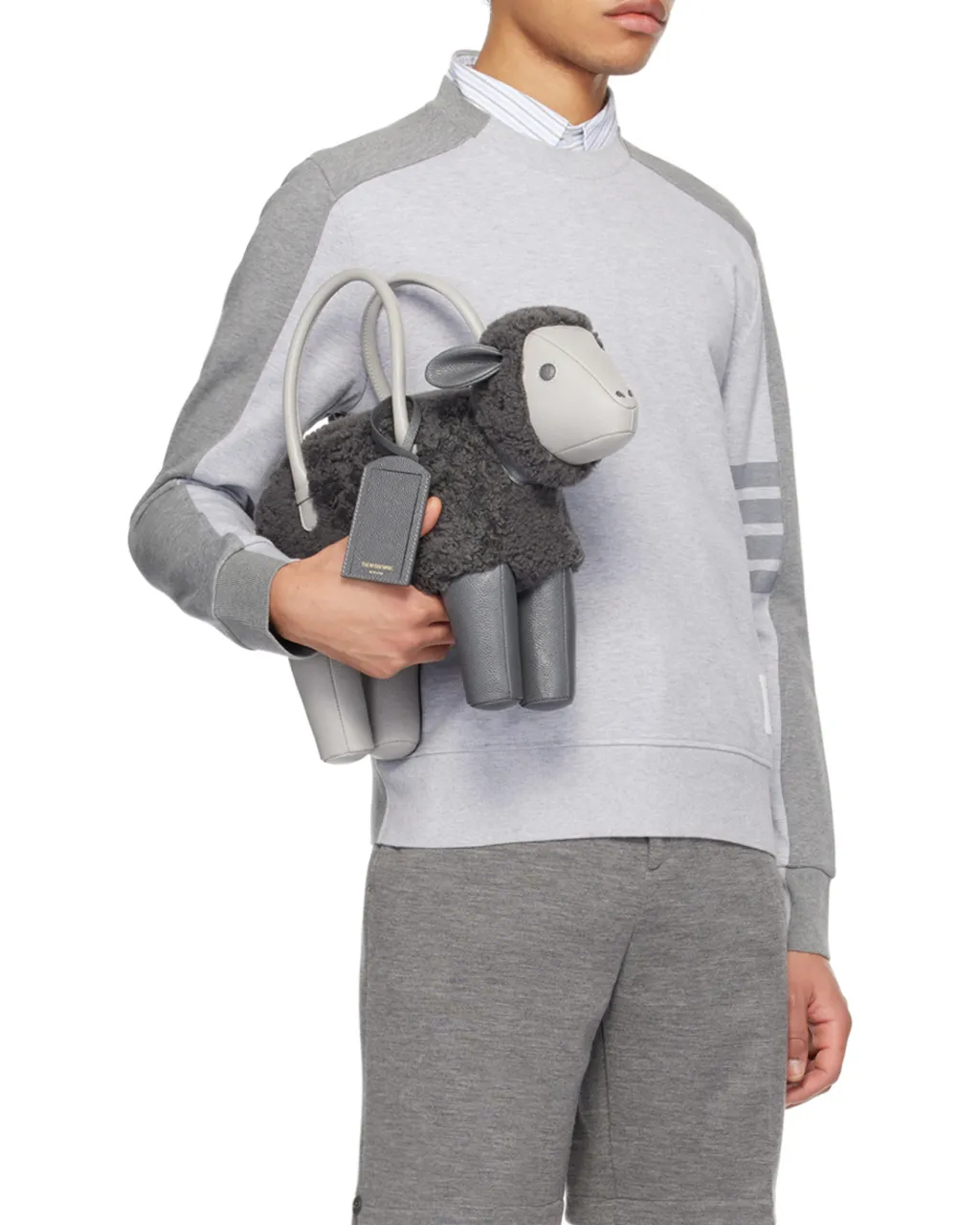 4-Bar Striped Crewneck Sweatshirt