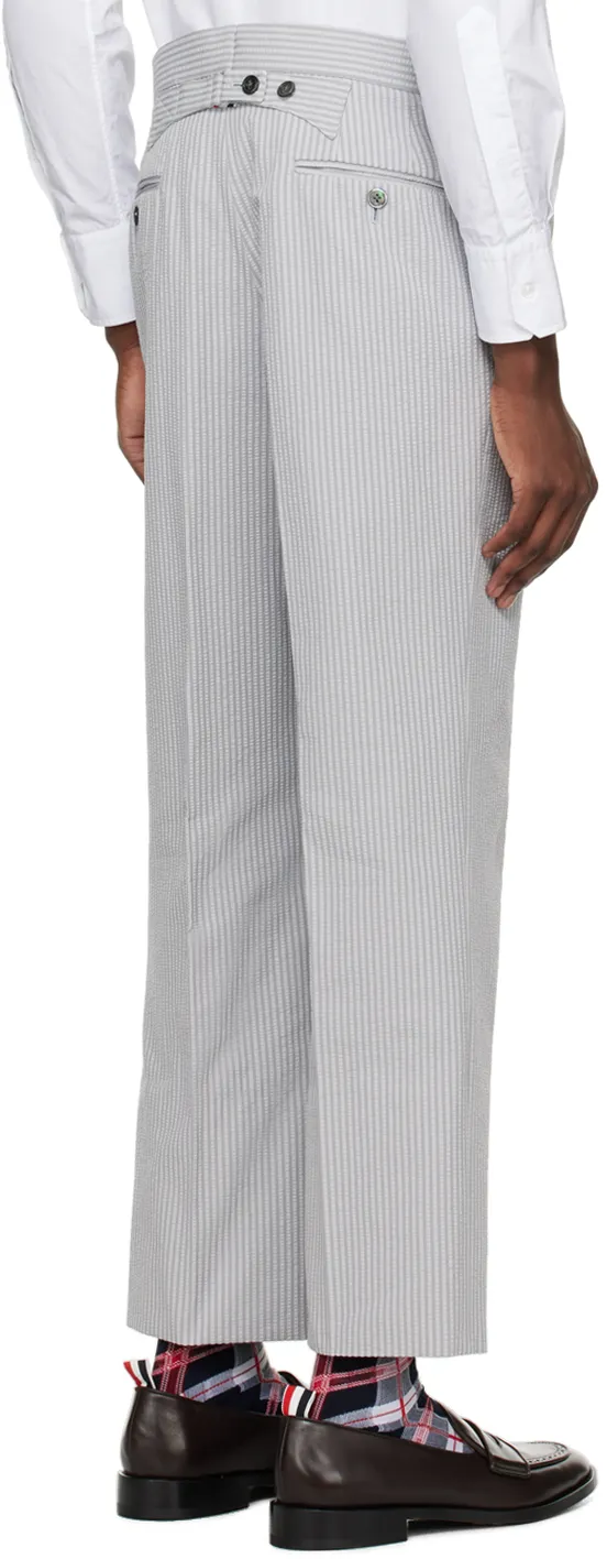Low-Rise Stripe-Pattern Tailored Trousers
