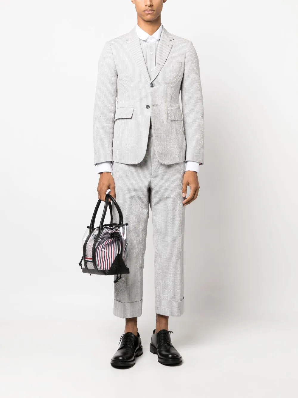 Low-Rise Stripe-Pattern Tailored Trousers