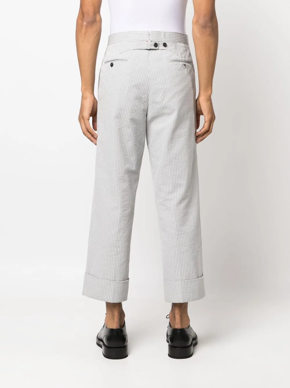 Low-Rise Stripe-Pattern Tailored Trousers