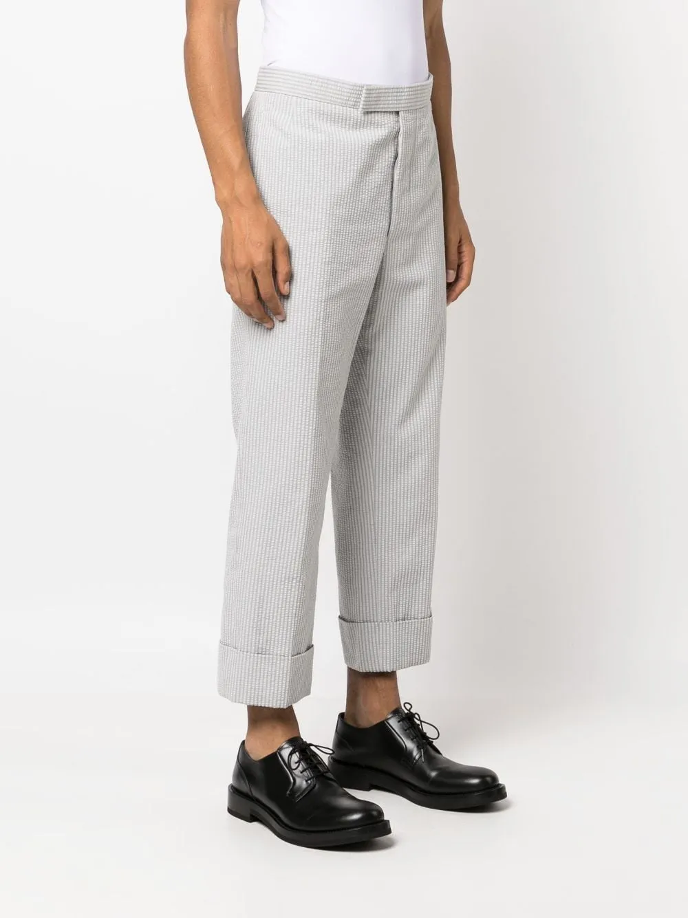 Low-Rise Stripe-Pattern Tailored Trousers