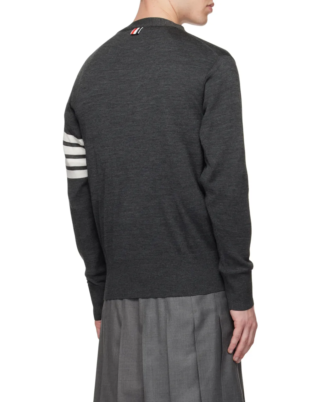 4-Bar V-Neck Knitted Cardigan