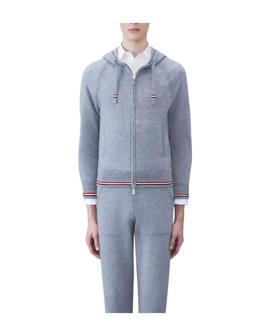 Cashmere Knitted Zip-Up Hoodie