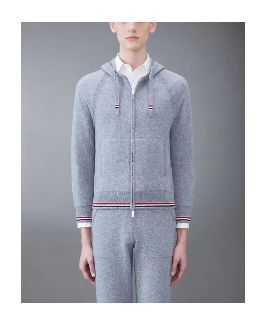 Cashmere Knitted Zip-Up Hoodie