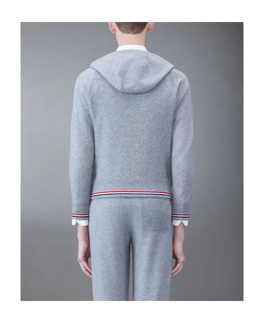 Cashmere Knitted Zip-Up Hoodie