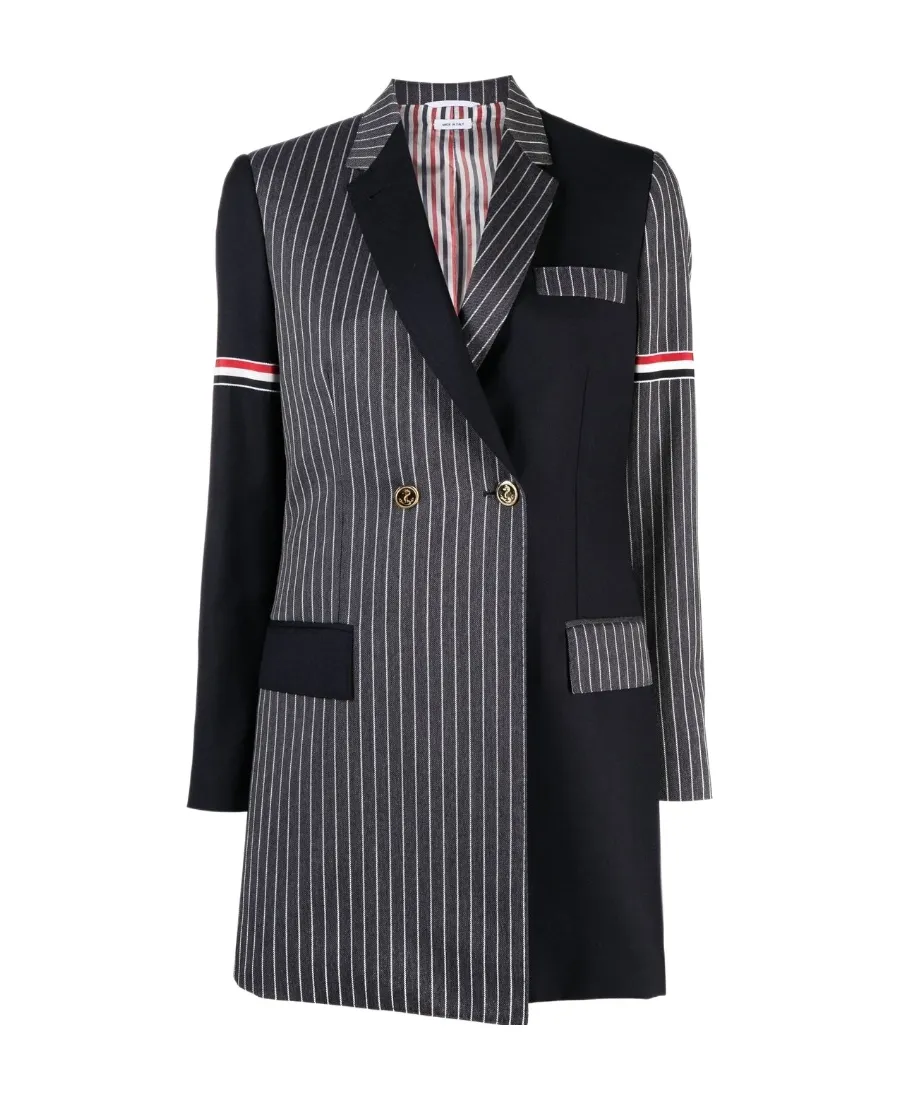 Patchwork Button-Up Blazer