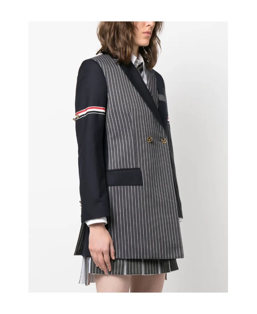 Patchwork Button-Up Blazer