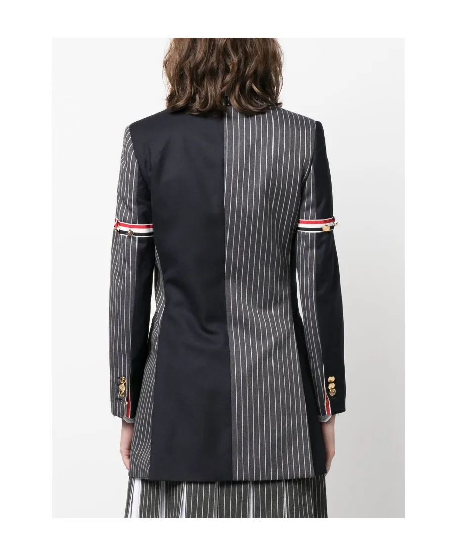 Patchwork Button-Up Blazer