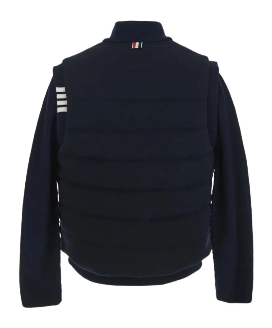 Padded Press-Stud Ribbed Jacket