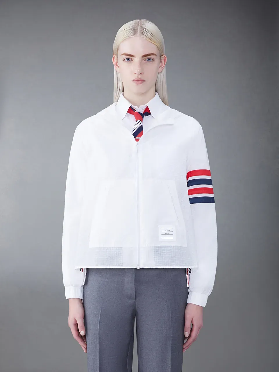 4-Bar Stripe Detailed Hooded Jacket