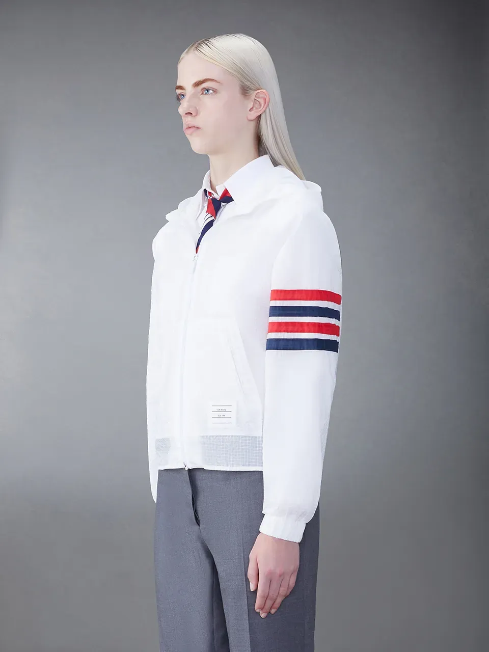 4-Bar Stripe Detailed Hooded Jacket