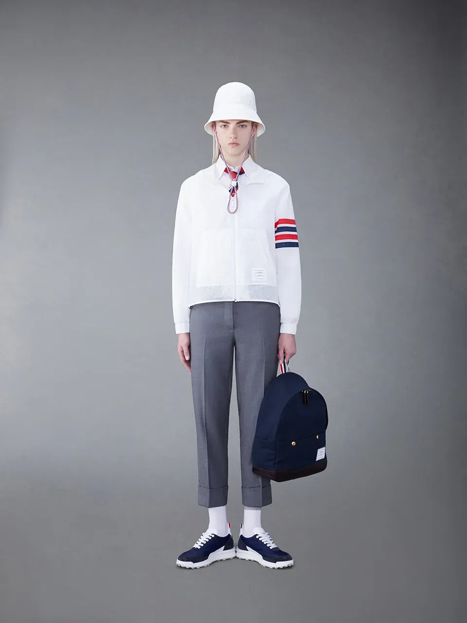 4-Bar Stripe Detailed Hooded Jacket