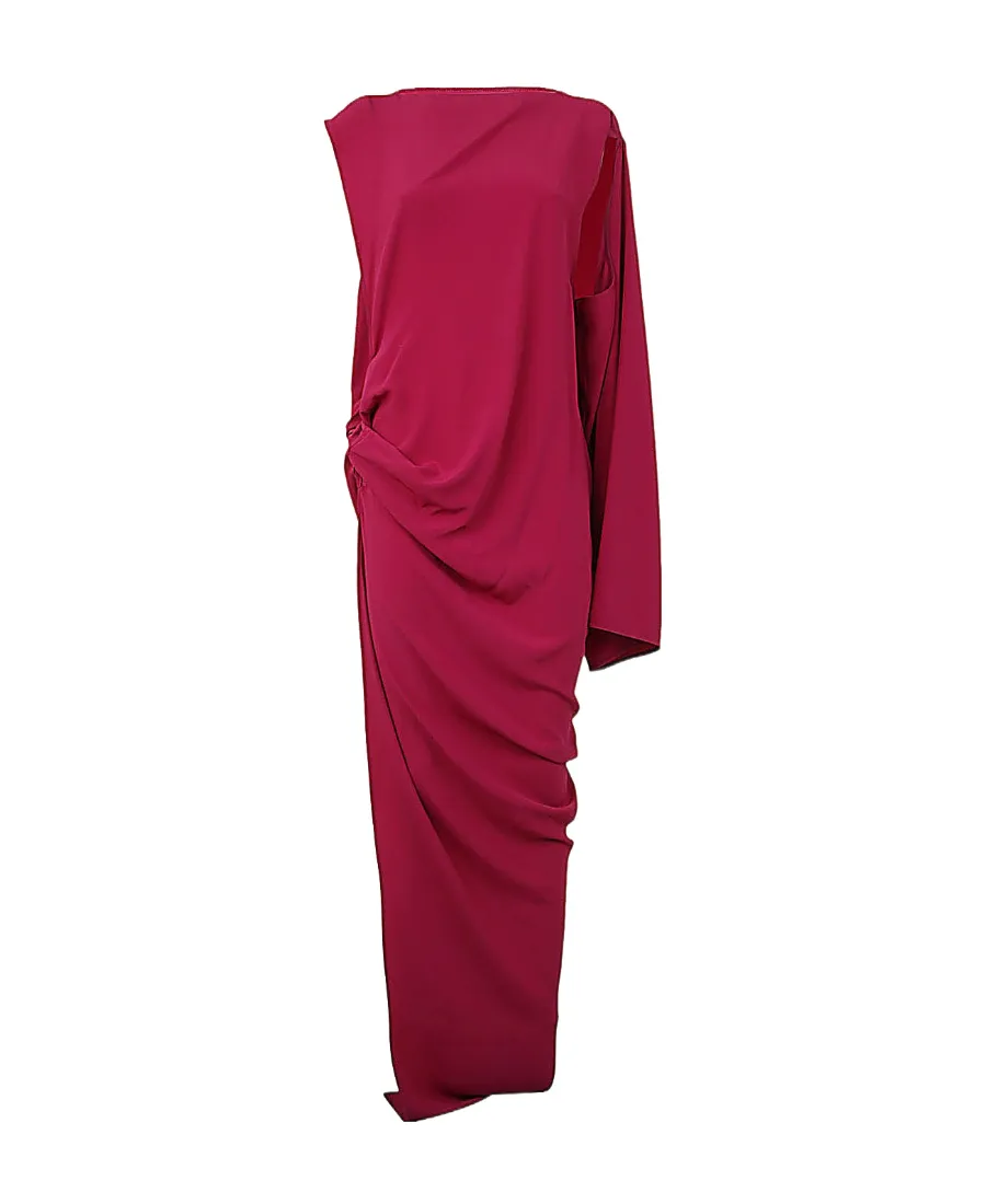 Asymmetric Crewneck Maxi Dress