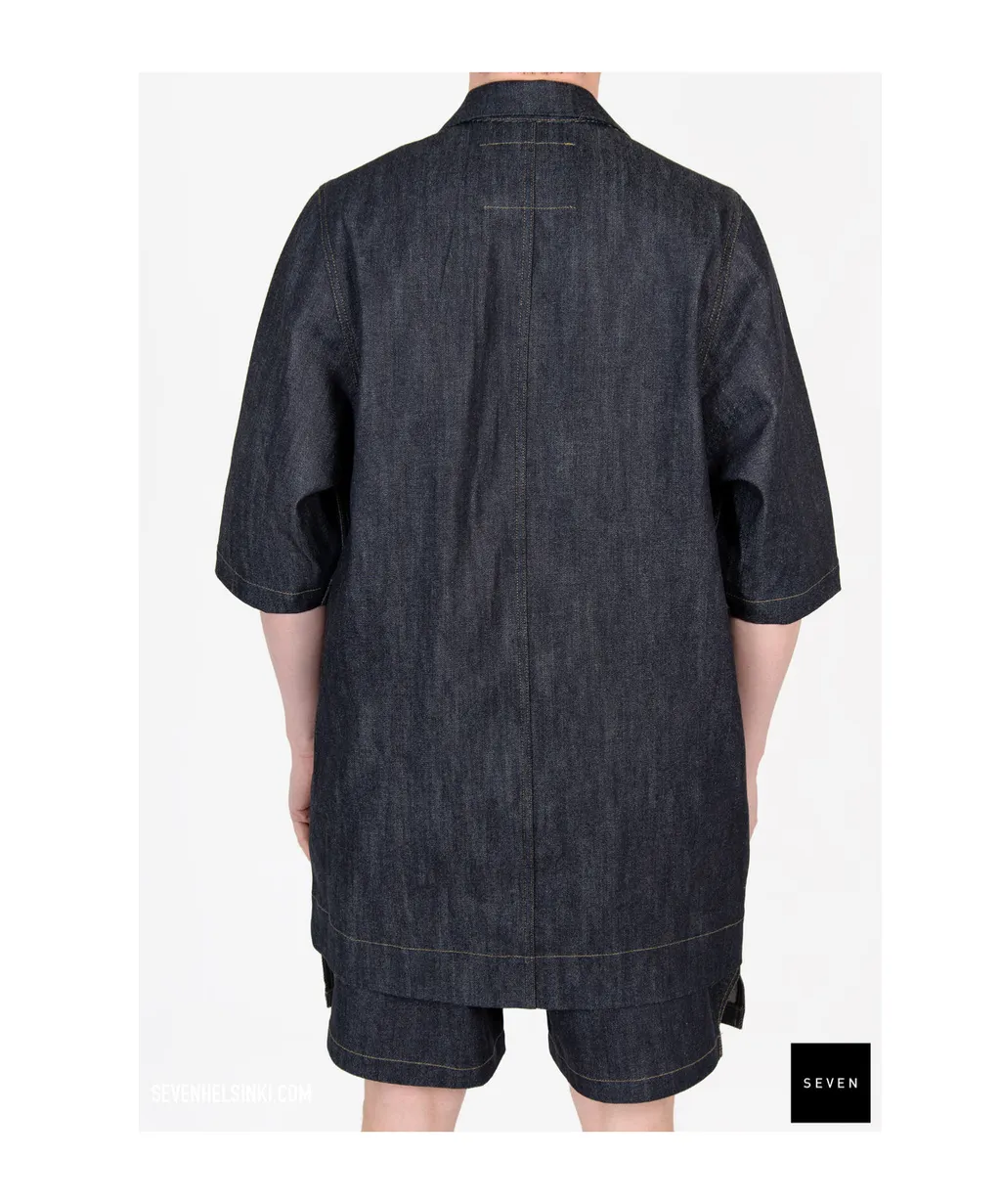 Short-Sleeved Denim Shirt