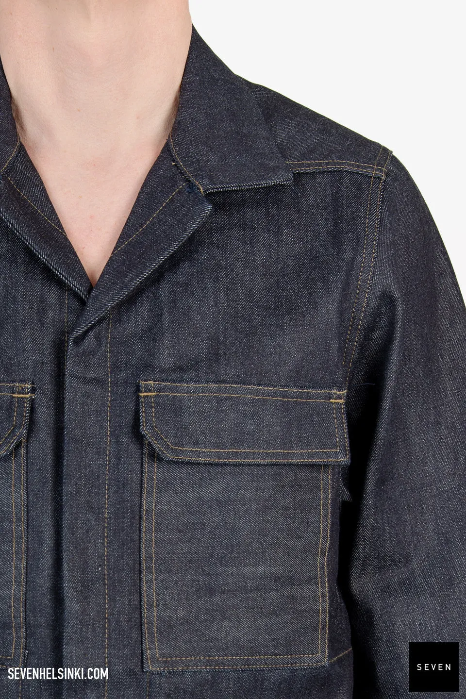 Short-Sleeved Denim Shirt