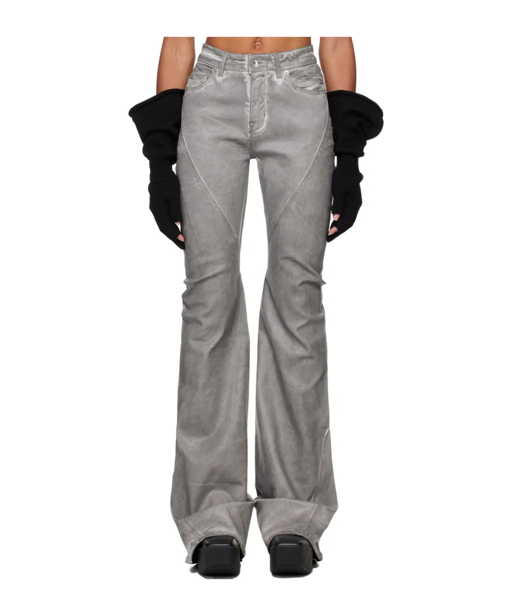 Diagonal Cut Flared Jeans