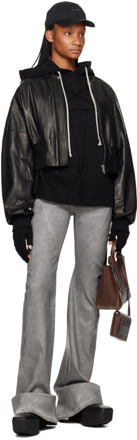 Diagonal Cut Flared Jeans