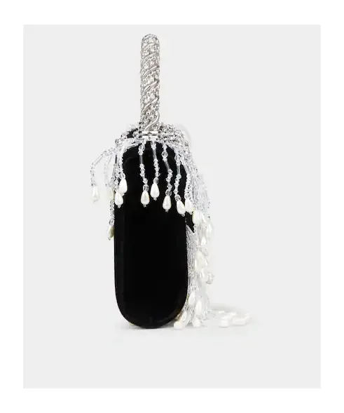 Ramage Jewel Mini Flower Strass Buckle Clutch Bag In Velvet