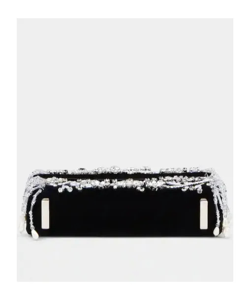 Ramage Jewel Mini Flower Strass Buckle Clutch Bag In Velvet