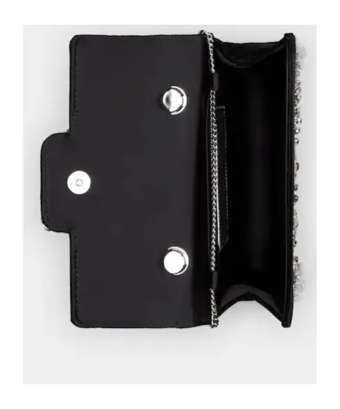 Ramage Jewel Mini Flower Strass Buckle Clutch Bag In Velvet