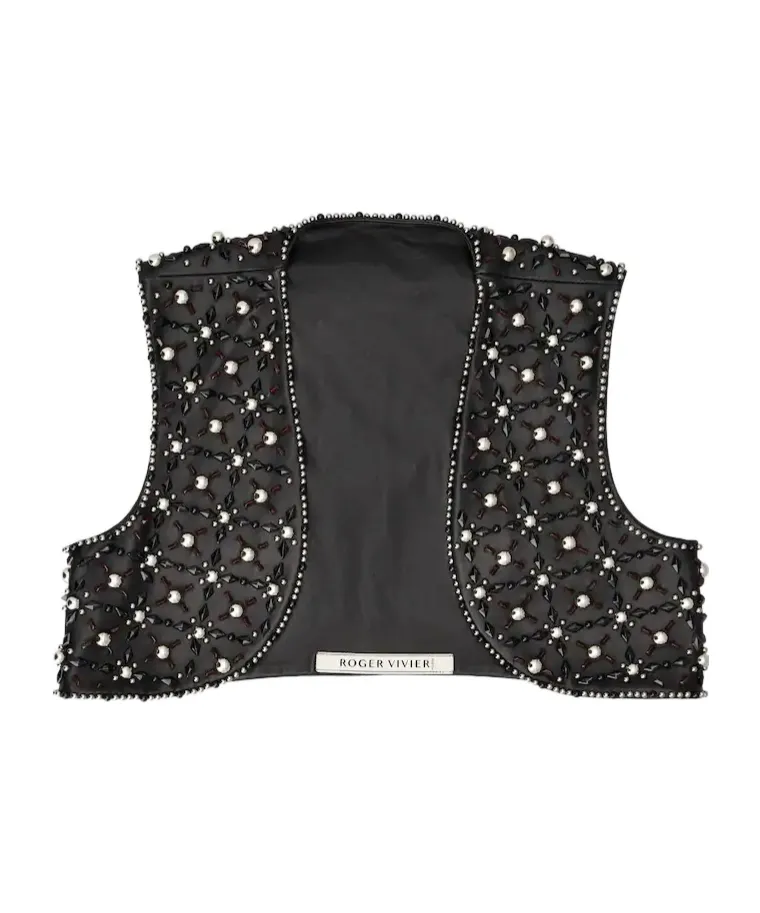 Viv' Choc Short Gilet In Leather