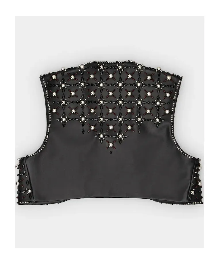 Viv' Choc Short Gilet In Leather