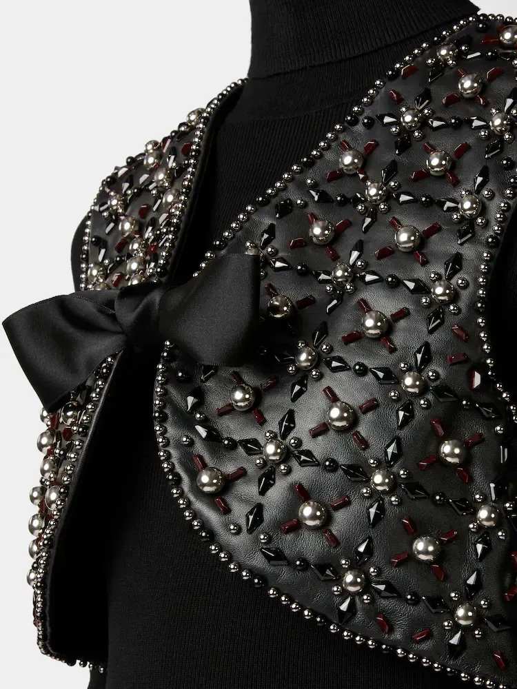 Viv' Choc Short Gilet In Leather