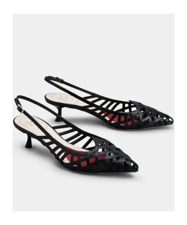 I Love Vivier Multistrap Slingback Pumps In Leather