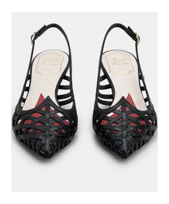 I Love Vivier Multistrap Slingback Pumps In Leather