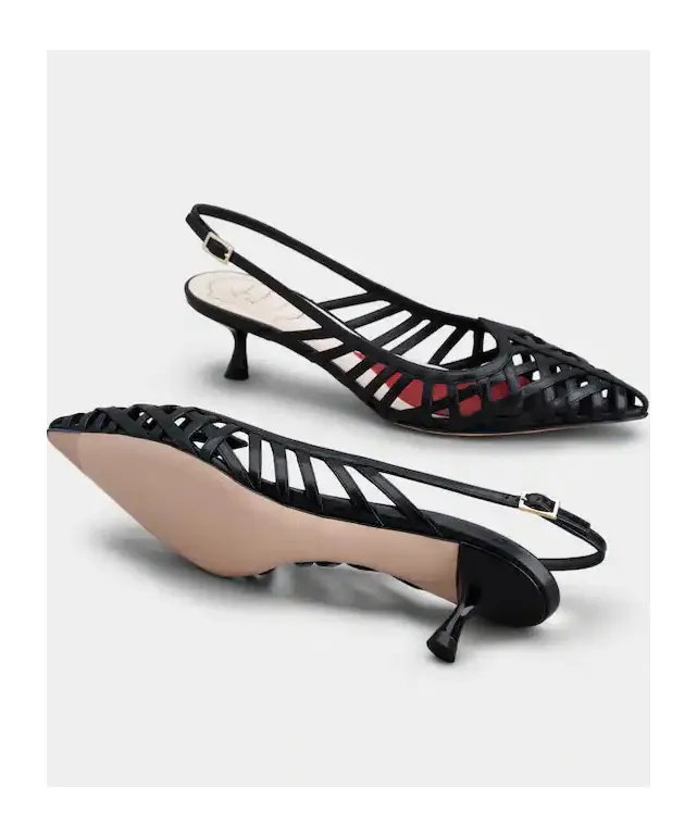 I Love Vivier Multistrap Slingback Pumps In Leather