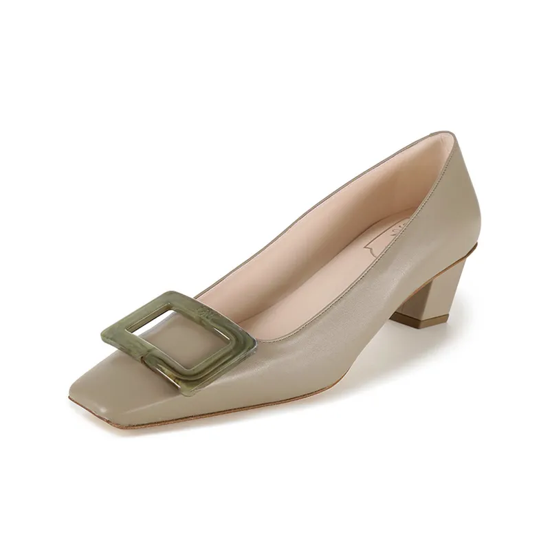 Metal Buckle Thick Heels