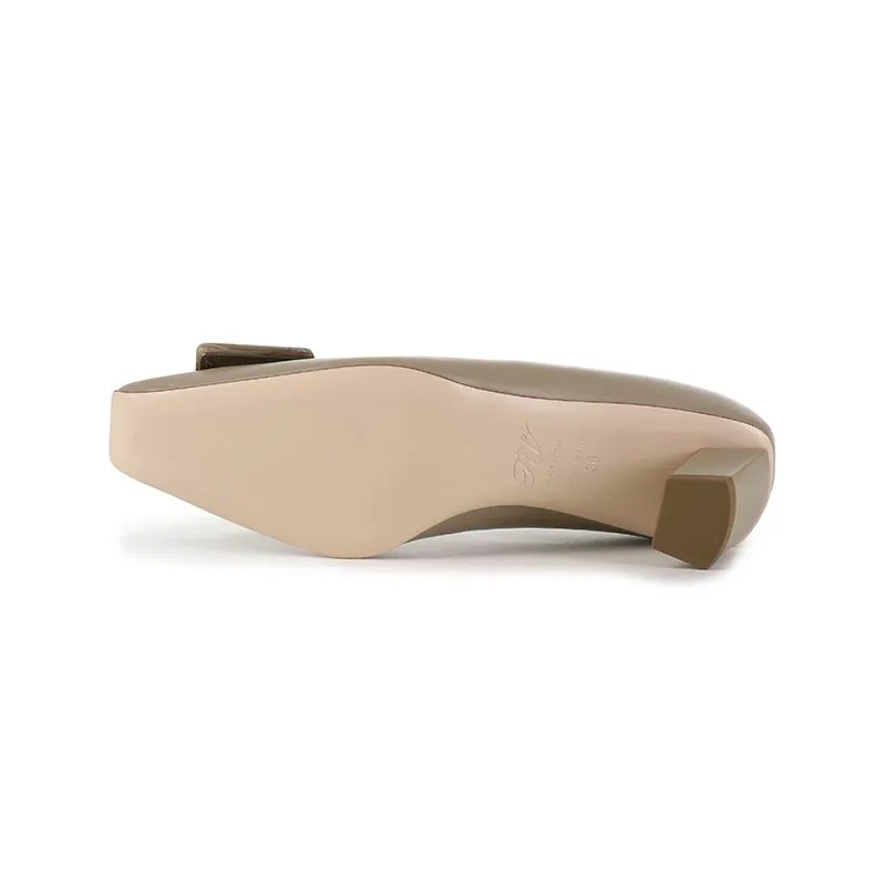 Metal Buckle Thick Heels