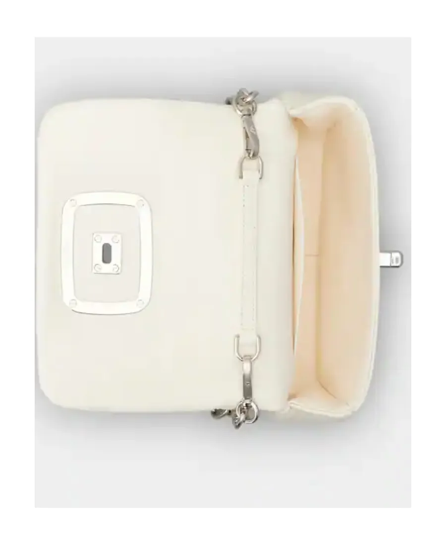 Logo Engraved Foldover Top Shoulder Bag