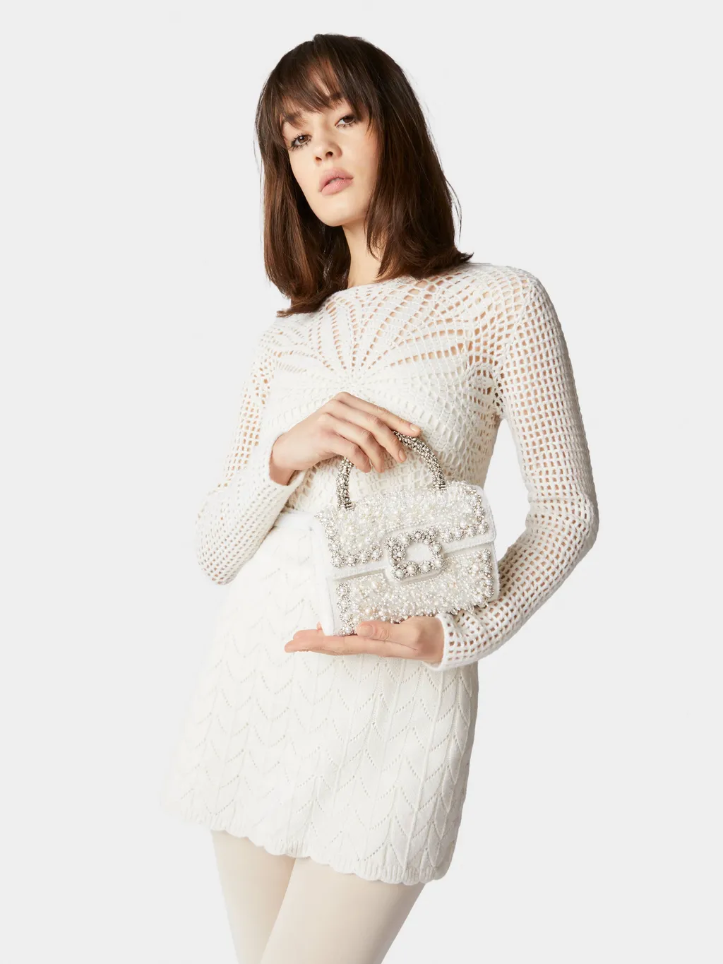 Flower Strass Pearl Mini Buckle Jewel Clutch Bag